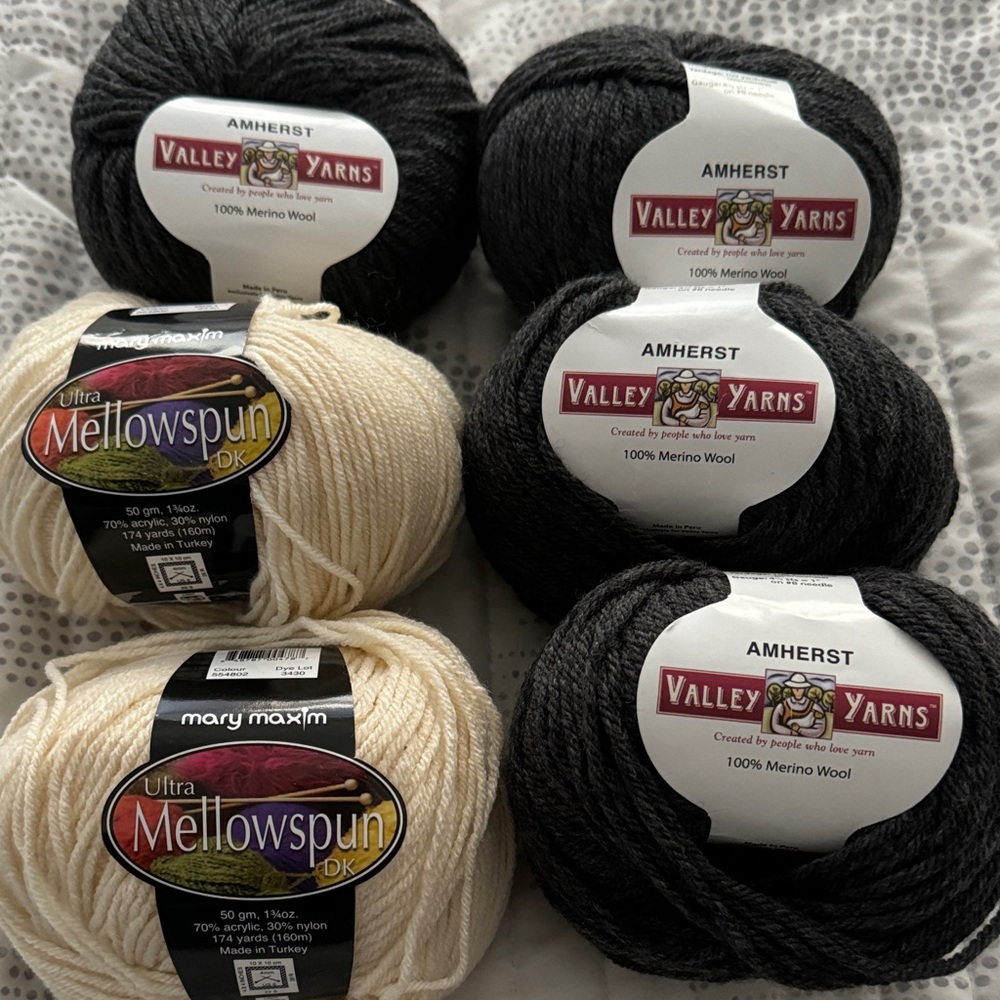 Valley Yarns and Mary Maxim Merino Wool Yarn and Acrylic Collection set of 6